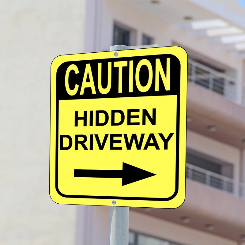 Work House Signs Caution Hidden Driveway - Right Arrow Outdoor Sign - 8.5" X 10" - Image 5